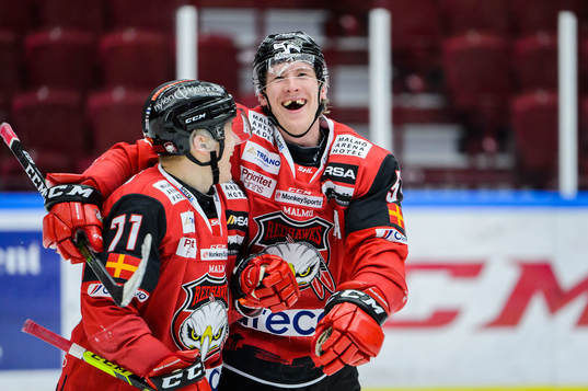 Malmö Redhawks Jan-Mikael Järvinen och Emil Sylvegård