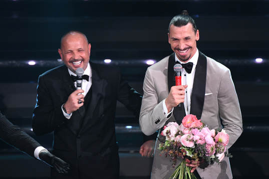 Zlatan Ibrahimovic and Sinisa Mihajlovic attends the