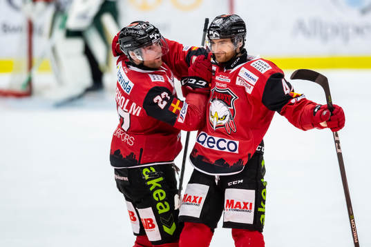 Malmö Redhawks Adam Johnson jublar