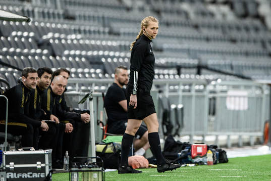 s spelarbänk under fotbollsmatchen i Svenska Cupen mellan Hammarby och AIK den 7 mars 2021 i Stockholm. 