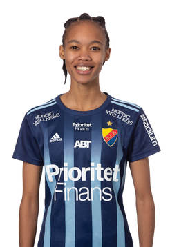 Djurgårdens Linda Motlhalo poserar för ett porträtt den 8 mars 2021 i Stockholm.