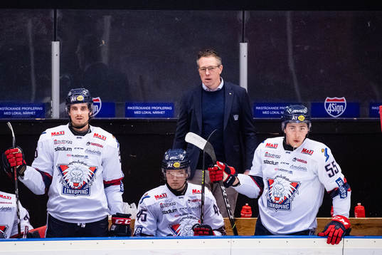 Linköpings Mattias Bäckman, Simon Lundmark, tränare