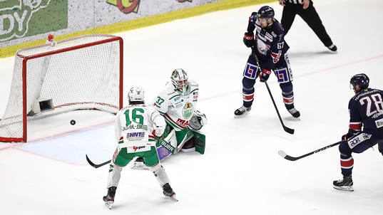 Mål 1-0 av Linköpings Jaakko Rissanen förbi Rögles