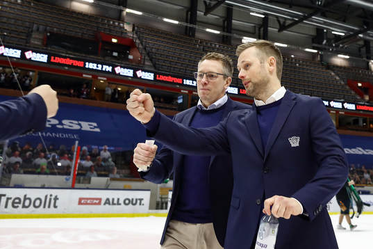 Linköpings tränare Johan Åkerman och tränare Daniel