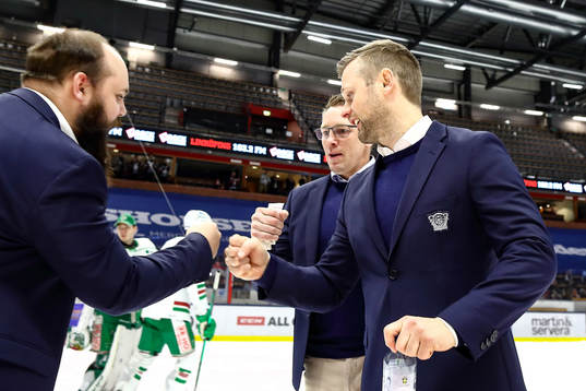 Linköpings tränare Johan Åkerman och tränare Daniel
