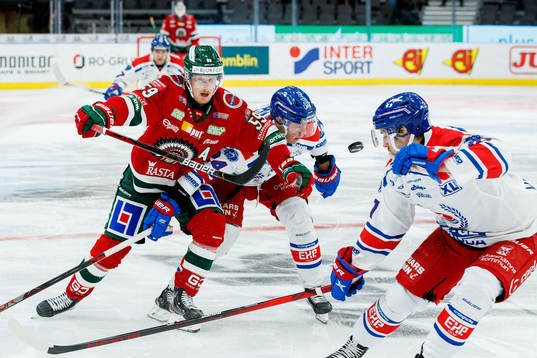 Frölundas Simon Hjalmarsson och Oskarshamns Kim Strömberg