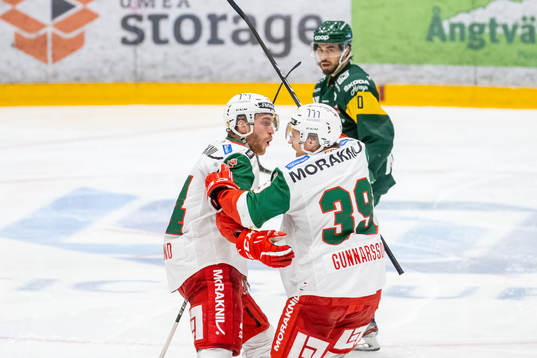 Moras Oscar Eklind och Kristoffer Gunnarsson jublar