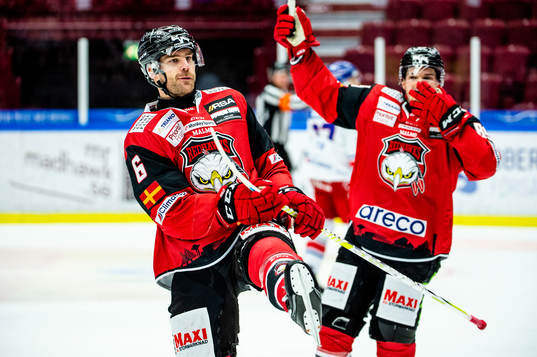 Malmö Redhawks Patrik Hersley jublar