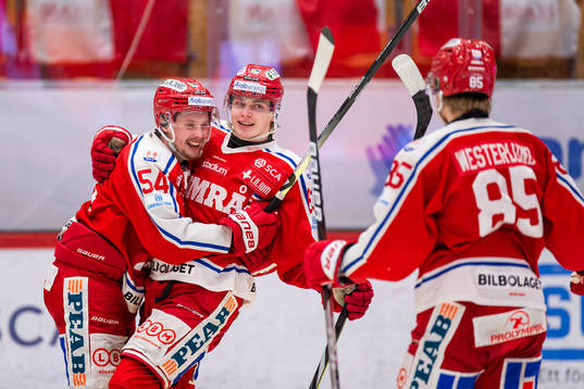 Timrås Jonathan Dahlén och Erik Walli Walterholm jublar