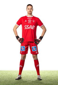 Brages målvakt Adrian Engdahl poserar för ett porträtt den 23 mars 2021 i Borlänge.