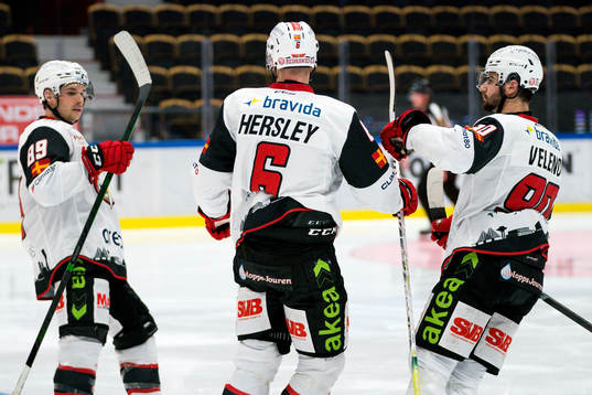 Malmö Redhawks Patrik Hersley , Matt Puempel och Joseph