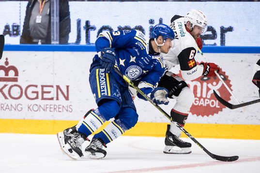 Leksands Jon Knuts och Malmö Redhawks Patrik Hersley