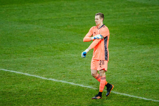 goalkeeper Karl-Johan Johnsson of Sweden with the captains
