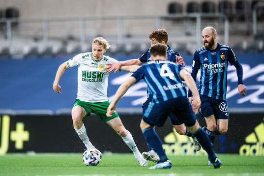 Hammarbys Gustav Ludwigson mot Djurgårdens Aslak Witry och