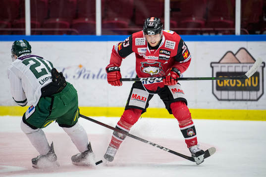 Malmö Redhawks Christoffer Forsberg och Färjestads Olle
