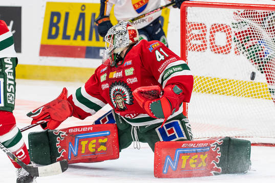 Djurgårdens Alexander Holtz (ej i bild) gör 1-6 bakom