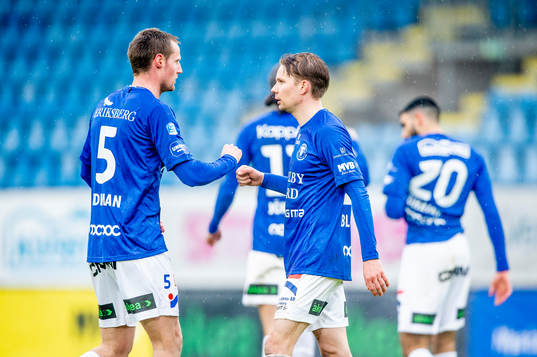 Trelleborgs Anton Tideman och Johan Blomberg jublar