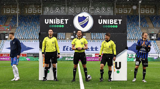 Domartrion domare Victor Wolf, assisterande domare Per Rehnlund och Niclas Ivarsson, IFK Norrköpings Linus Wahlqvist och Sirius Tim Björkström