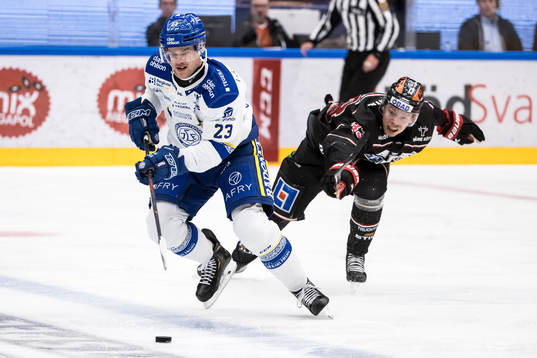 Leksands Mirco Müller och Örebros Christopher Mastomäki