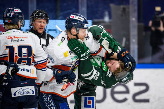 Växjös Ilari Melart och Färjestads Per Åslund