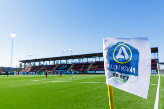 Hörnflagga med allsvenskans logga på