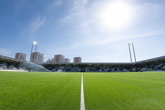 Bravida Arena interiört innan fotbollsmatchen i Allsvenskan mellan Häcken och Malmö FF den 18 april 2021 i Göteborg. 