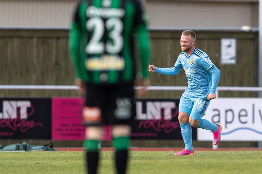 Djurgårdens Nicklas Bärkroth jublar