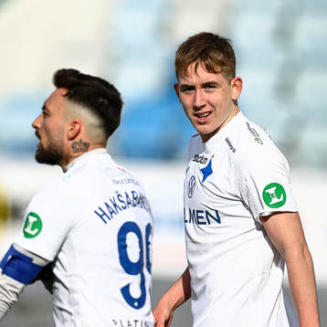Jubel efter mål 1-2 av IFK Norrköpings Isak Bergmann Johannesson