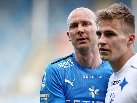 Halmstads Andreas Johansson och IFK Norrköpings Marco Lund