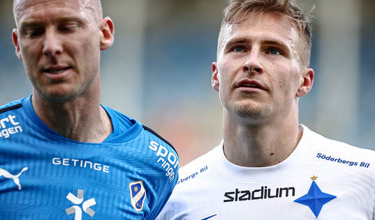 Halmstads Andreas Johansson och IFK Norrköpings Marco Lund