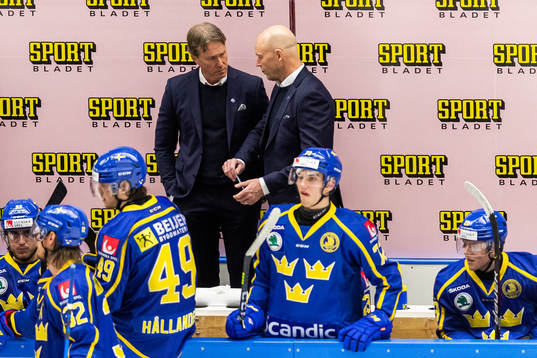 Sveriges förbundskapten Johan Garpenlöv och assisterande