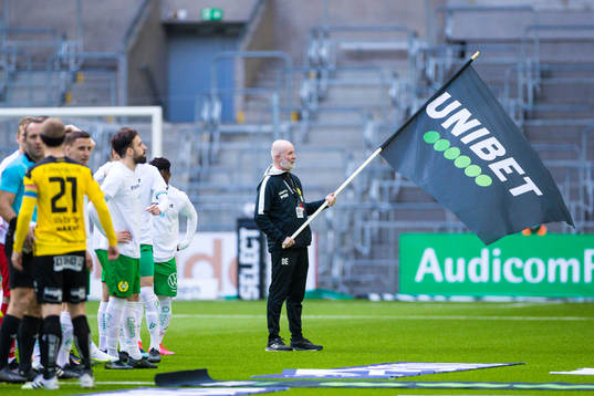 En flagga med Unibets logotyp