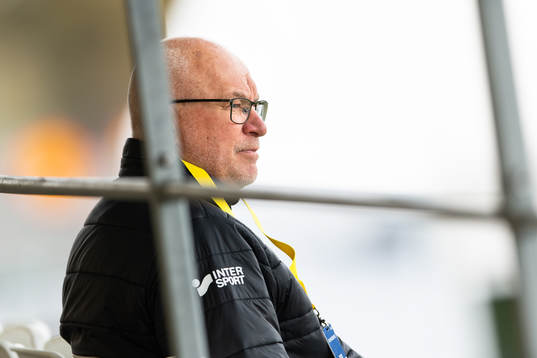 Falkenbergs sportchef Håkan Nilsson före fotbollsmatchen i Superettan mellan Falkenberg och Örgryte den 8 maj 2021 i Falkenberg. 