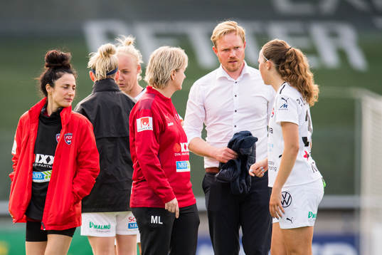 Rosengårds tränare Jonas Eidevall och Athinna Persson