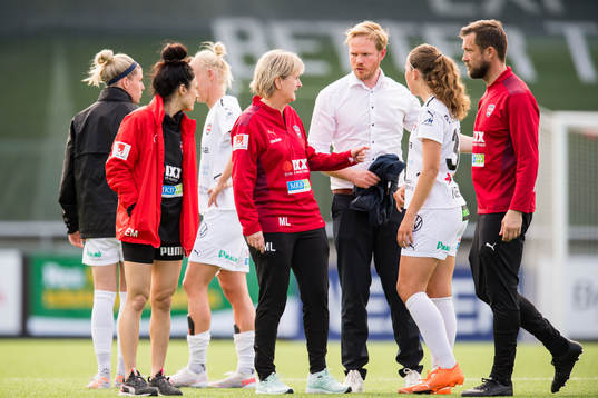 Rosengårds tränare Jonas Eidevall och Athinna Persson