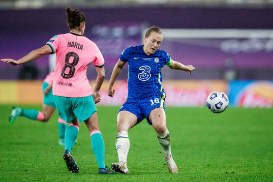 Marta Torrejon of Barcelona and Magdalena Eriksson of
