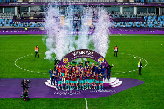 Players of Barcelona celebrate