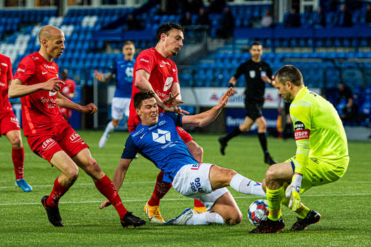 Ruben Kristiansen, Vegard Valgermo Forren of Brann and Emil Varhaugvik Breivik of Molde