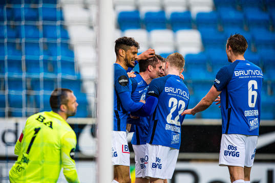 Ohikhuaeme Anthony Omoijuanfo, Kristoffer Haugen and Stian Rode Gregersen of Molde
