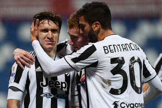 Federico Chiesa of Juventus celebrates scoring