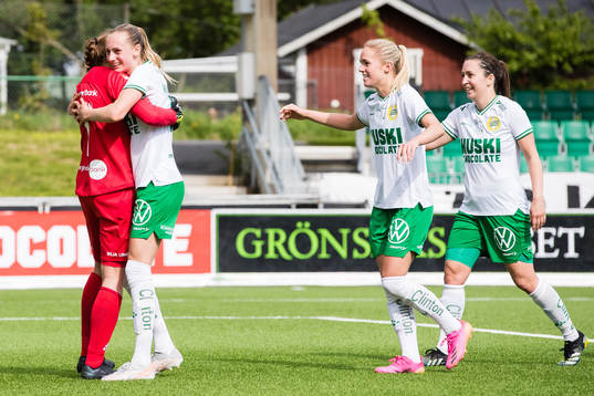Hammarbys målvakt Anna Tamminen, Ellen Wangerheim, Matilda