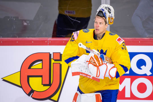 Goalkeeper Viktor Fasthof Sweden looks dejected