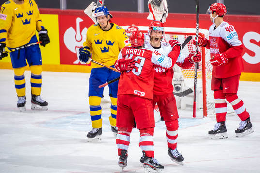Nichlas Hardt and Nicholas Jensen of Denmark celebrates
