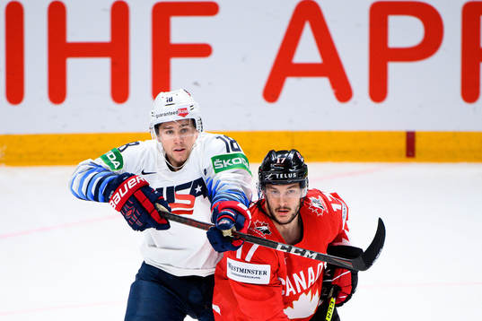 Jack Drury of USA and Justin Danforth of Canada