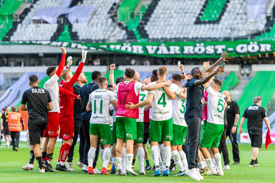 Hammarbys spelare jublar