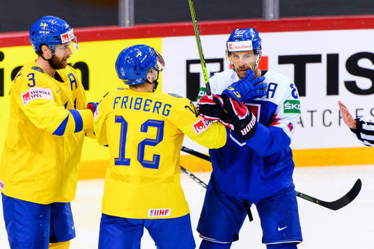 Klas Dahlbeck and Max Friberg of Sweden against Marek