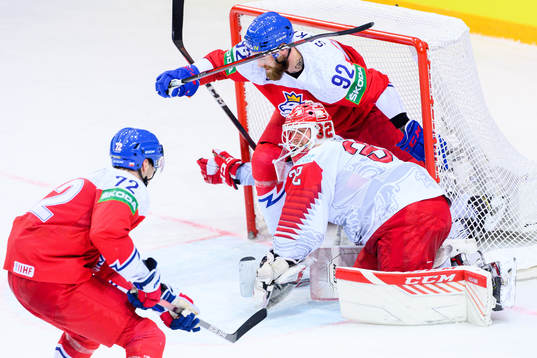 Jiri Sekac of Czech Republic and goalkeeper Sebastian Dahm