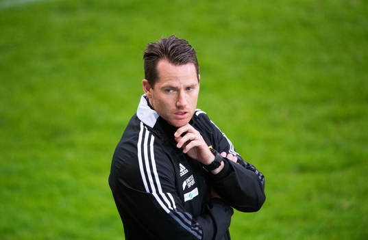 IFK Hässleholms tränare Johan Persson i träningsmatchen