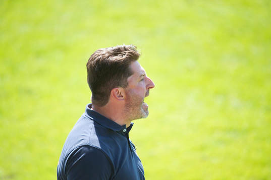 Kristianstads tränare Mladen Blagojevic i matchen i division 2 Södra Götaland mellan IFK Hässleholm och Kristianstads FC i Hässleholm 5 juni 2021.