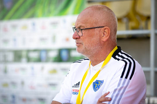 Falkenbergs sportchef Håkan Nilsson före fotbollsmatchen i Superettan mellan Falkenberg och Västerås SK den 6 juni 2021 i Falkenberg. 